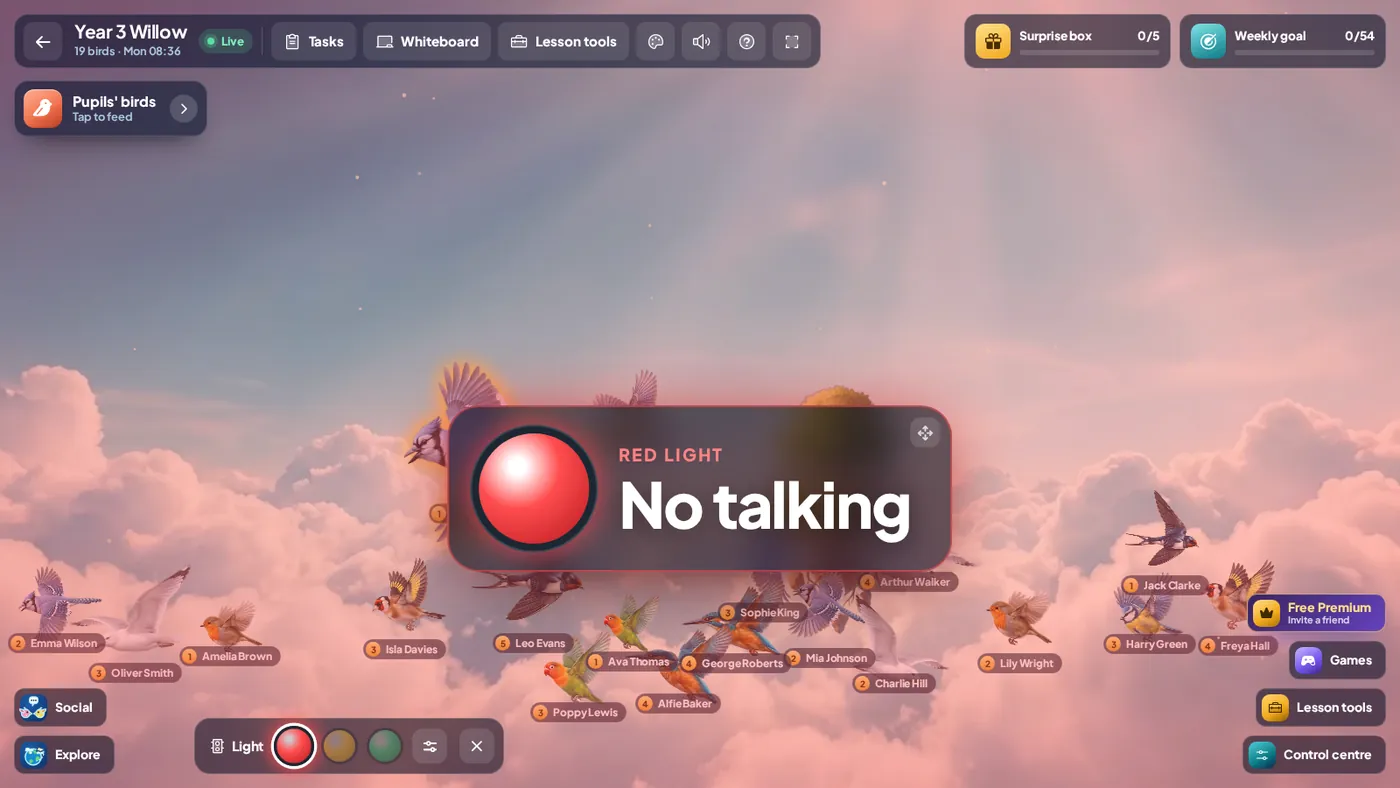 Quiet light: interactive board screenshot